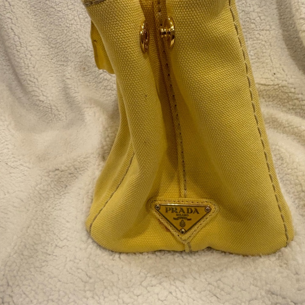 Yellow Prada Canapa Tote Canvas Mini - Picture 6 of 14